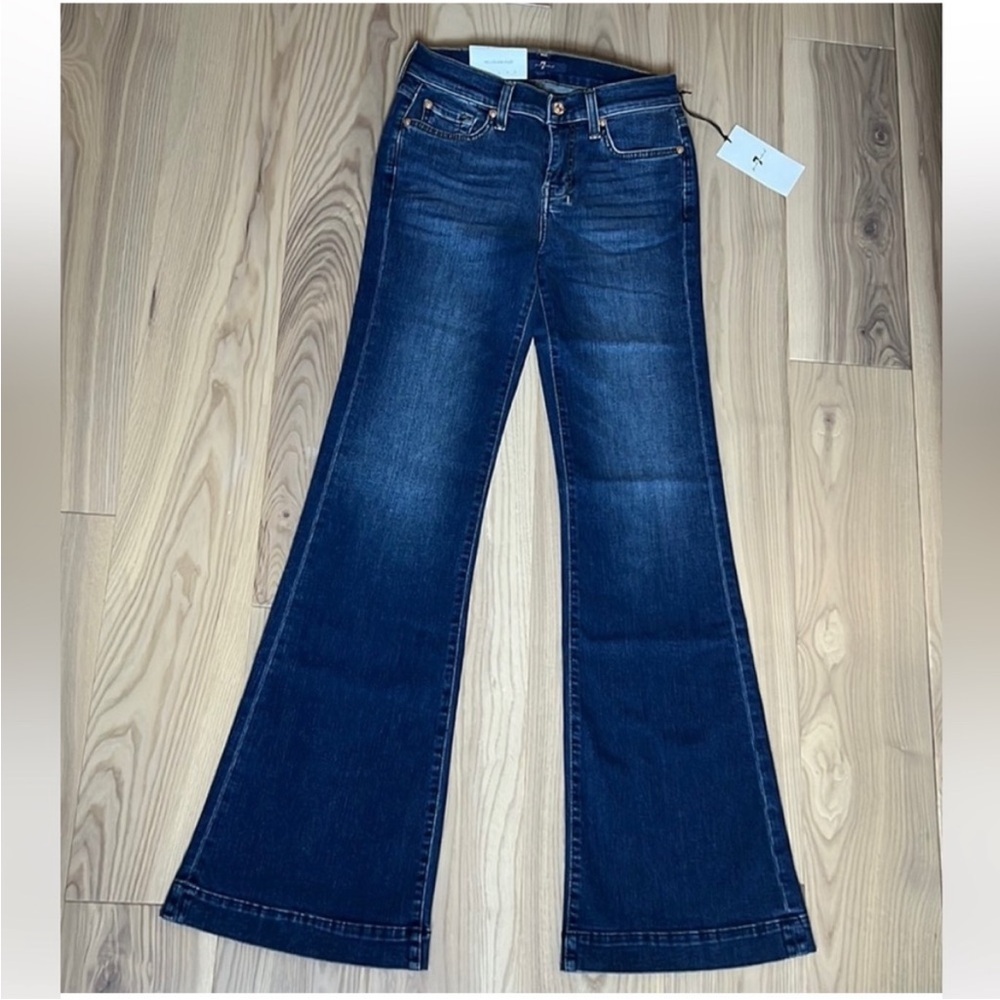 7 For All Mankind Tailorless Dojo Jeans Size 25 NWT Trousers 7FAMK Golden pocket - Picture 2 of 7